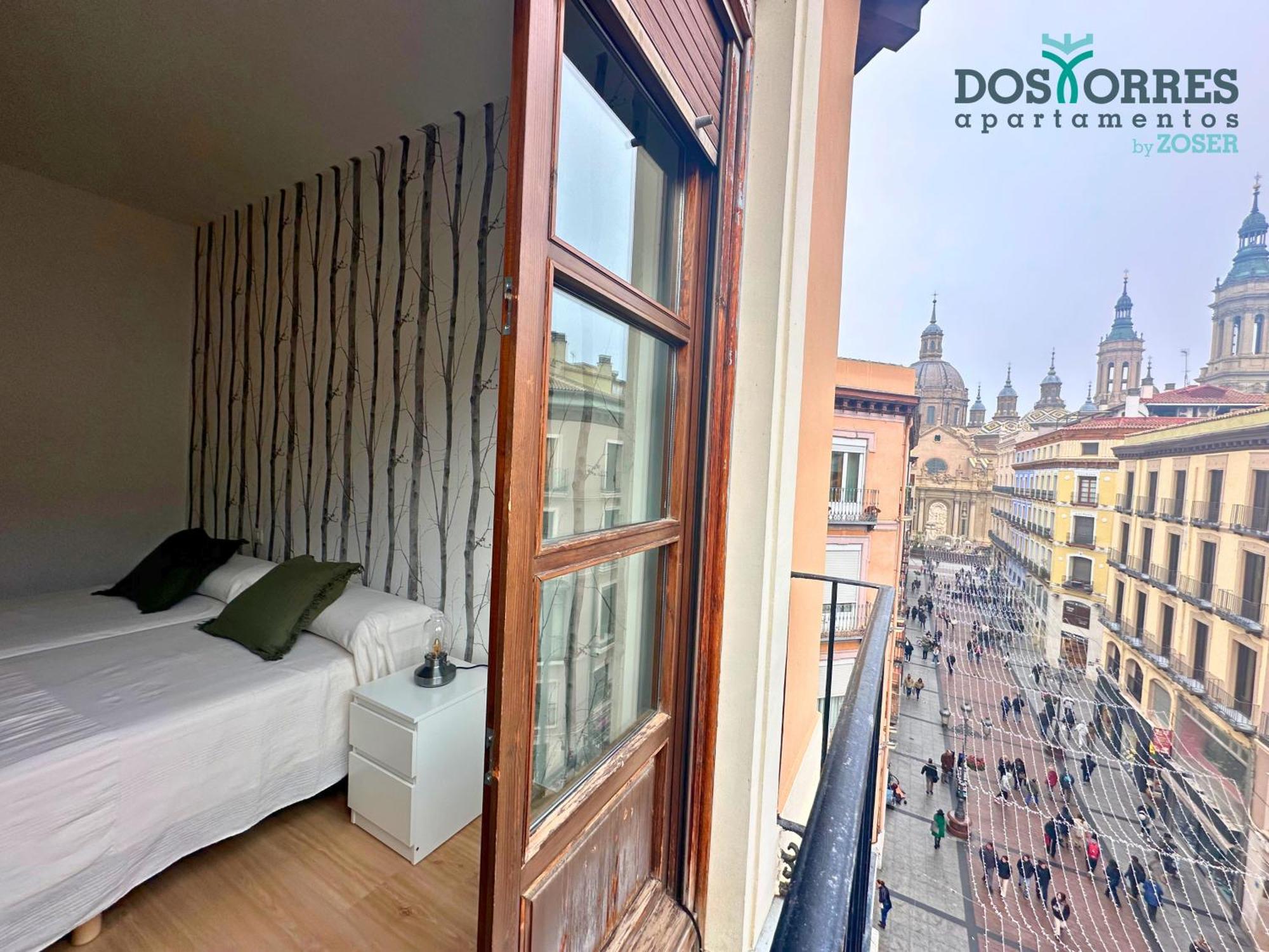 Dos Torres Pilar Suites- Balcones Con Vistas A La Ciudad サラゴサ エクステリア 写真